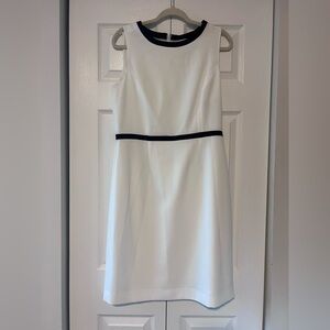 Elegant White Dress with Black Accents